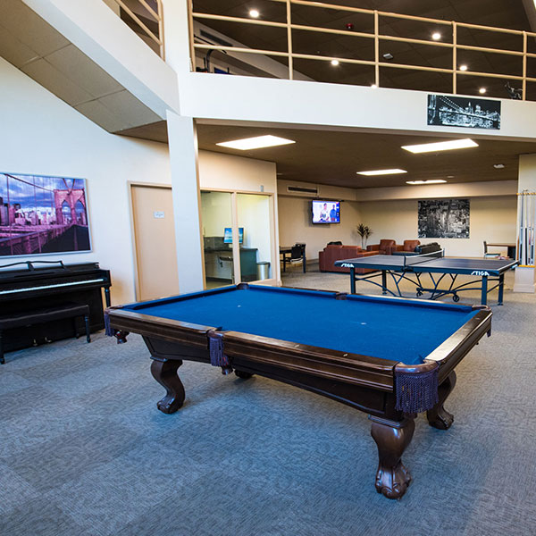 Pools tables, pin pong tables and much more, all available for our residents